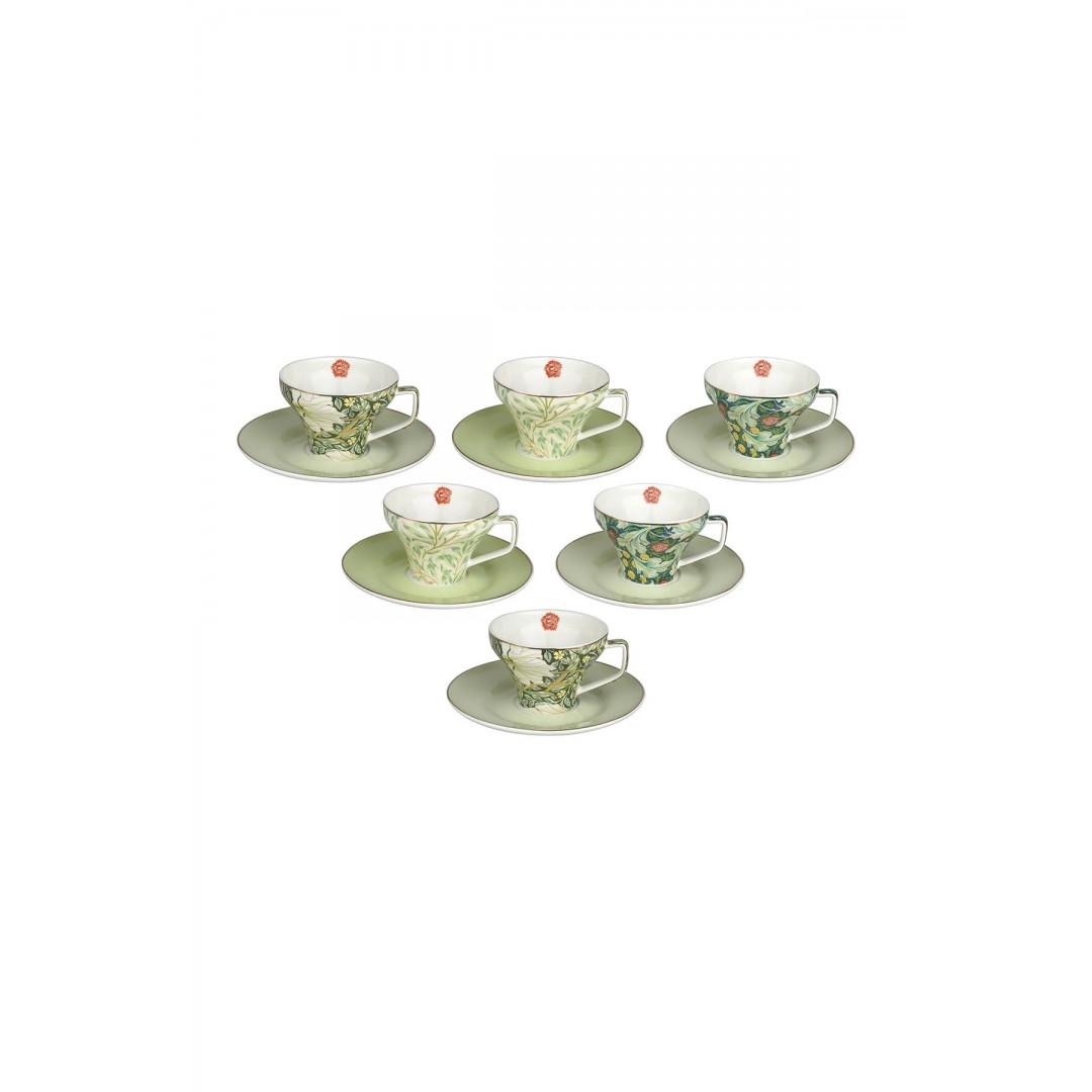 Lucky Art Sylva New Bone China Porselen 6lı Kahve Fincanı Seti
